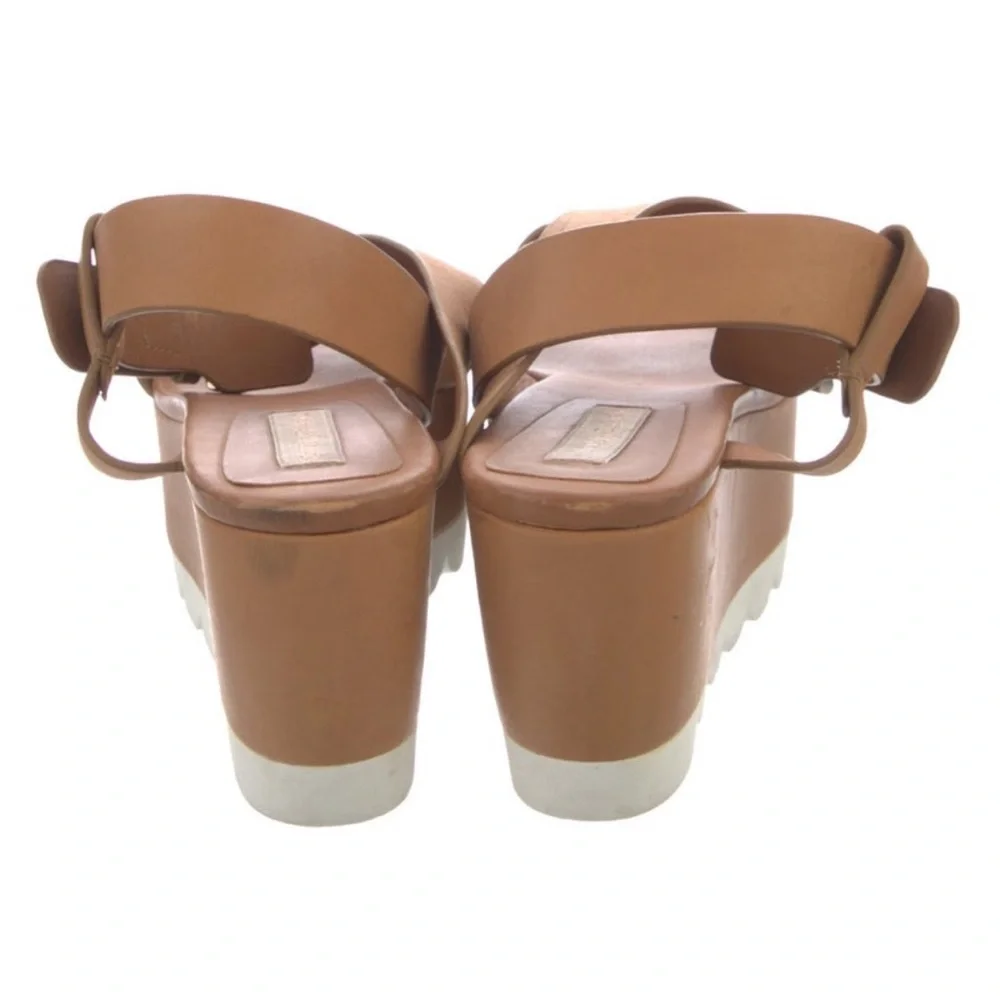 CHLOÉ SEE BY CHLOÉ PLATFORM LEATHER SANDALS IN CARAMEL - Picture 5 of 7